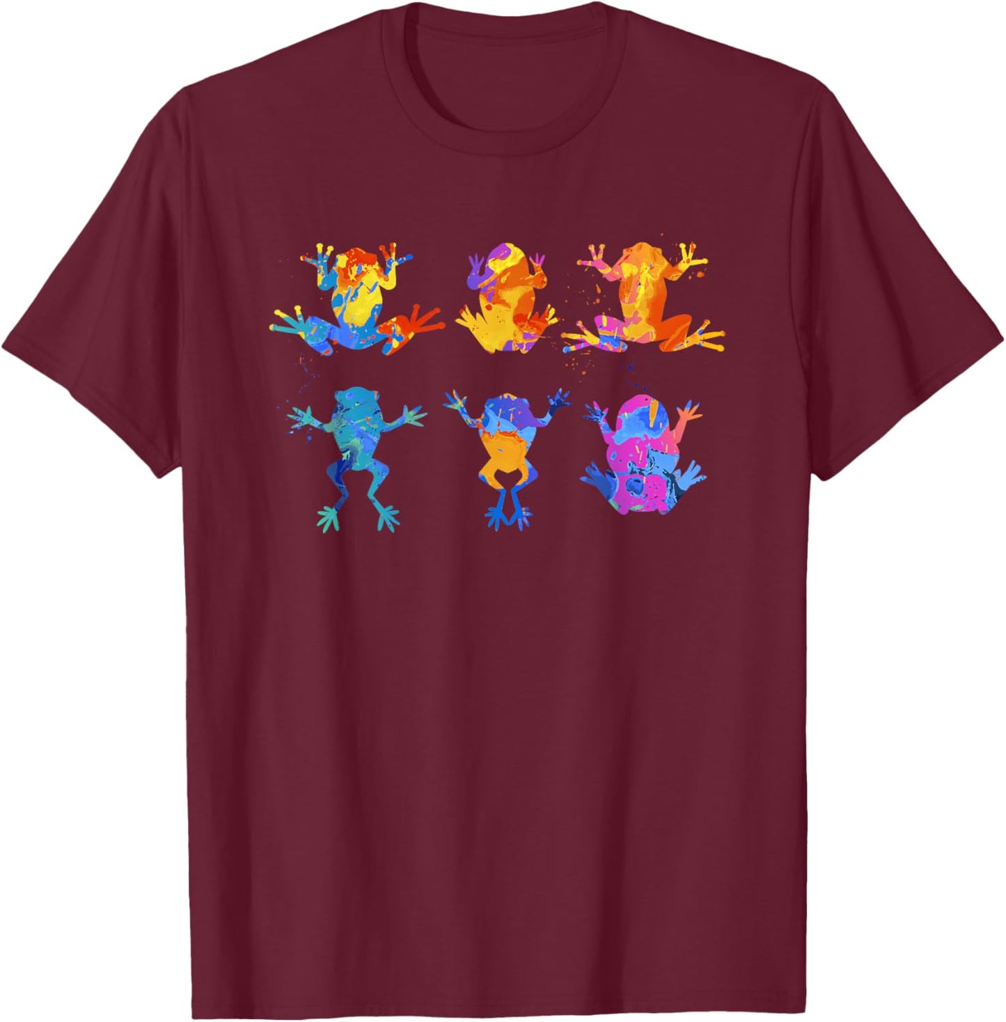 Frog Animal Graphic - Kids Cute Frog T-Shirt - T-Shirt | Maroon