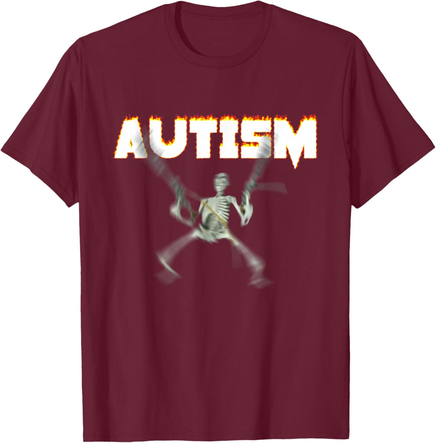 Autism Skeleton Meme T-Shirt - T-Shirt | Maroon