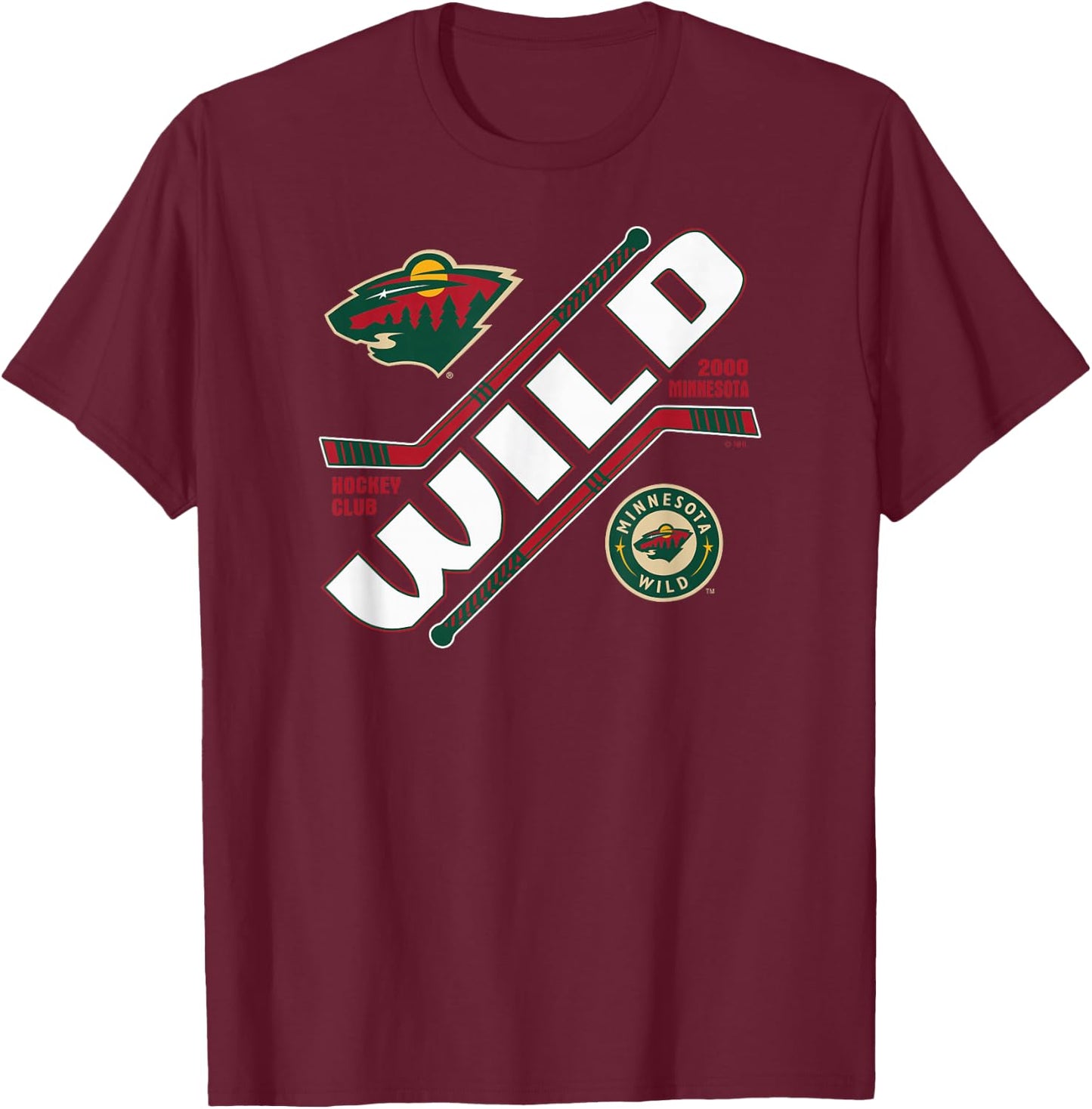 Minnesota Wild Force Black Officially Licensed T-Shirt - T-Shirt | Maroon