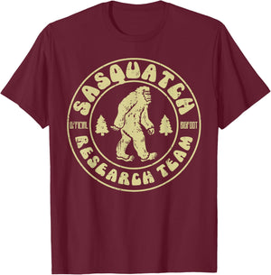 Sasquatch Research Team Funny Bigfoot Yeti Men Women Kids T-Shirt - T-Shirt | Maroon