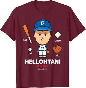 Shohei Ohtani Los Angeles Baseball HellOhtani MLBPA T-Shirt - T-Shirt | Maroon