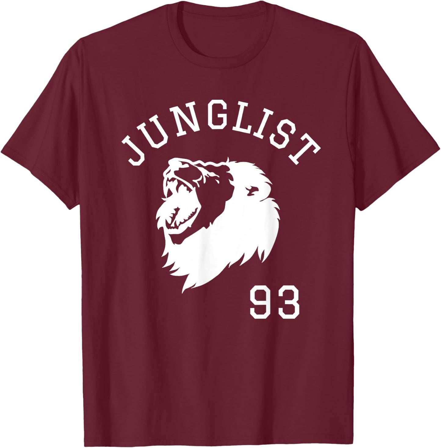 Junglist Massive Drum and Bass Lion T-Shirt - T-Shirt | Maroon