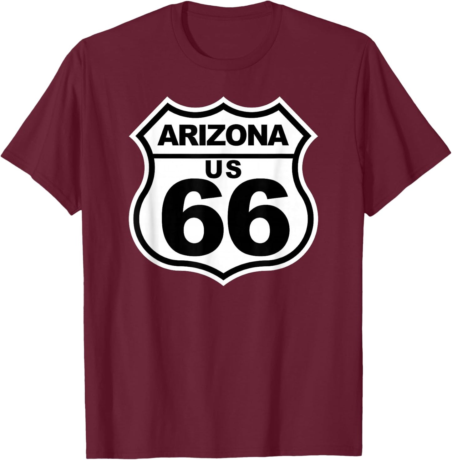 US Route 66 Arizona American Highway US Route 66 Arizona T-Shirt - T-Shirt | Maroon