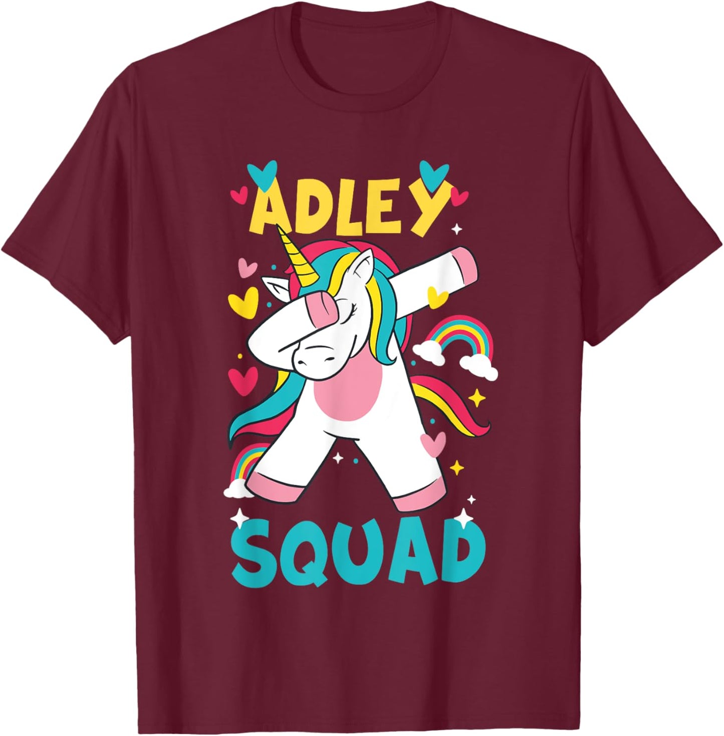 Adley Merch Unicorn Design T-Shirt - T-Shirt | Maroon