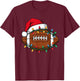 Boys Christmas Football Kids Football Christmas Women Men T-Shirt - T-Shirt | Maroon