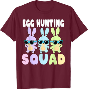 Egg Hunting Squad Funny Easter Bunnies Egg Hunt T-Shirt - T-Shirt | Maroon