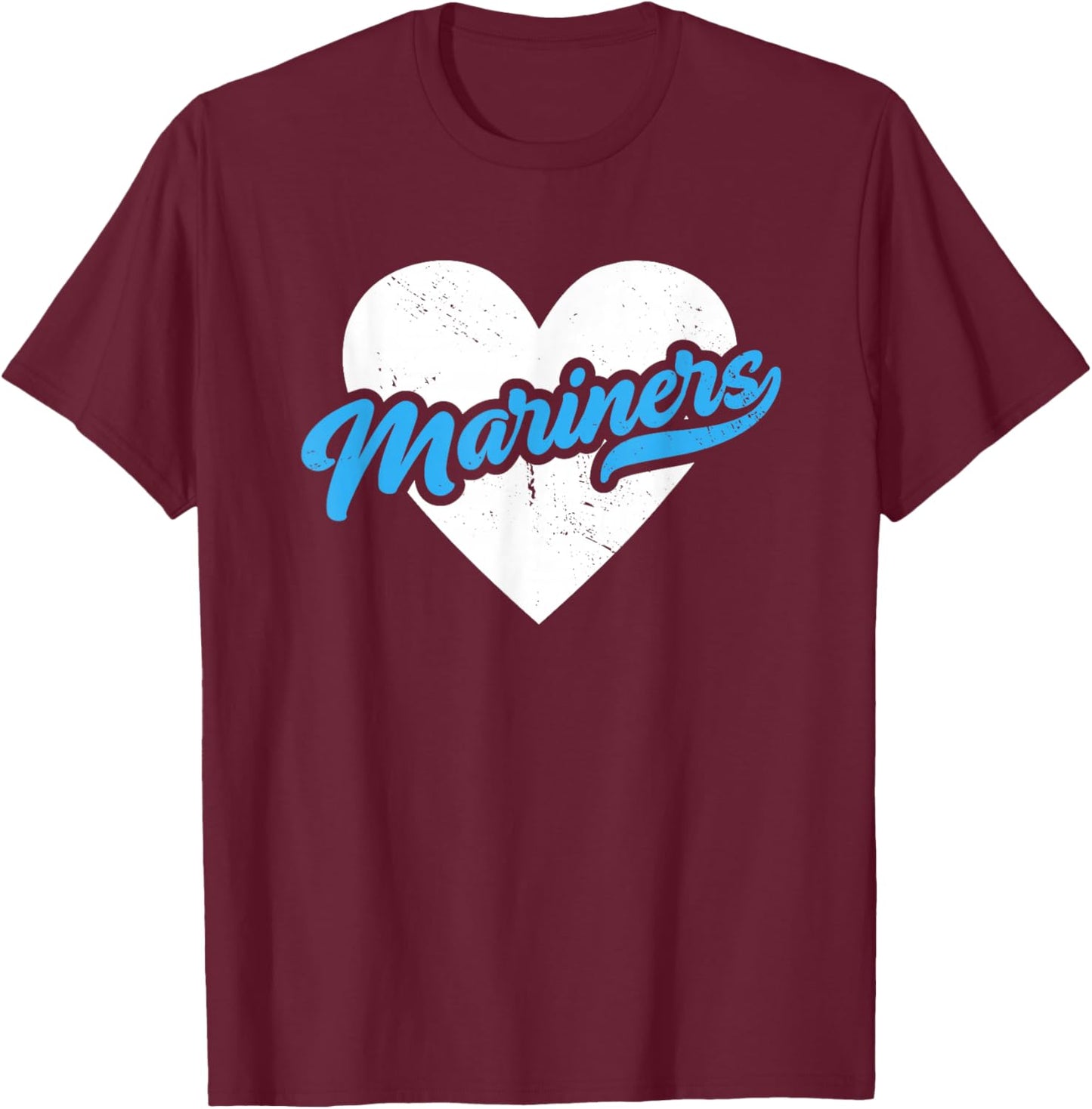 Vintage Mariners High School Go Mariners Pride Heart T-Shirt - T-Shirt | Maroon