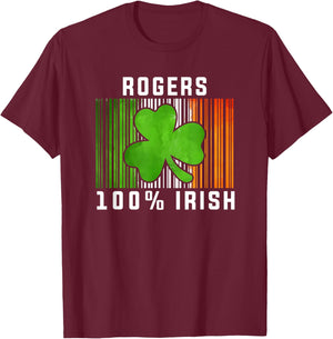 Rogers Irish Family Name T-Shirt - T-Shirt | Maroon