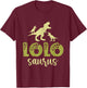 Vintage Lolosaurus Fathers day Dad Papa Grandpa Dinosaurs T-Shirt - T-Shirt | Maroon