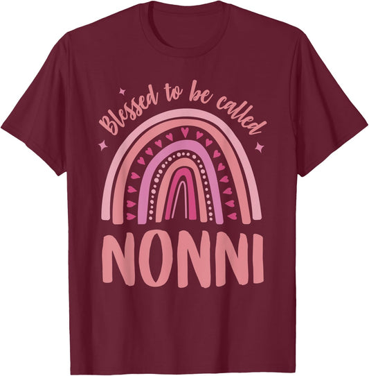 Nonni for Grandma Women Mother's Day Blessed Nonni T-Shirt - T-Shirt | Maroon