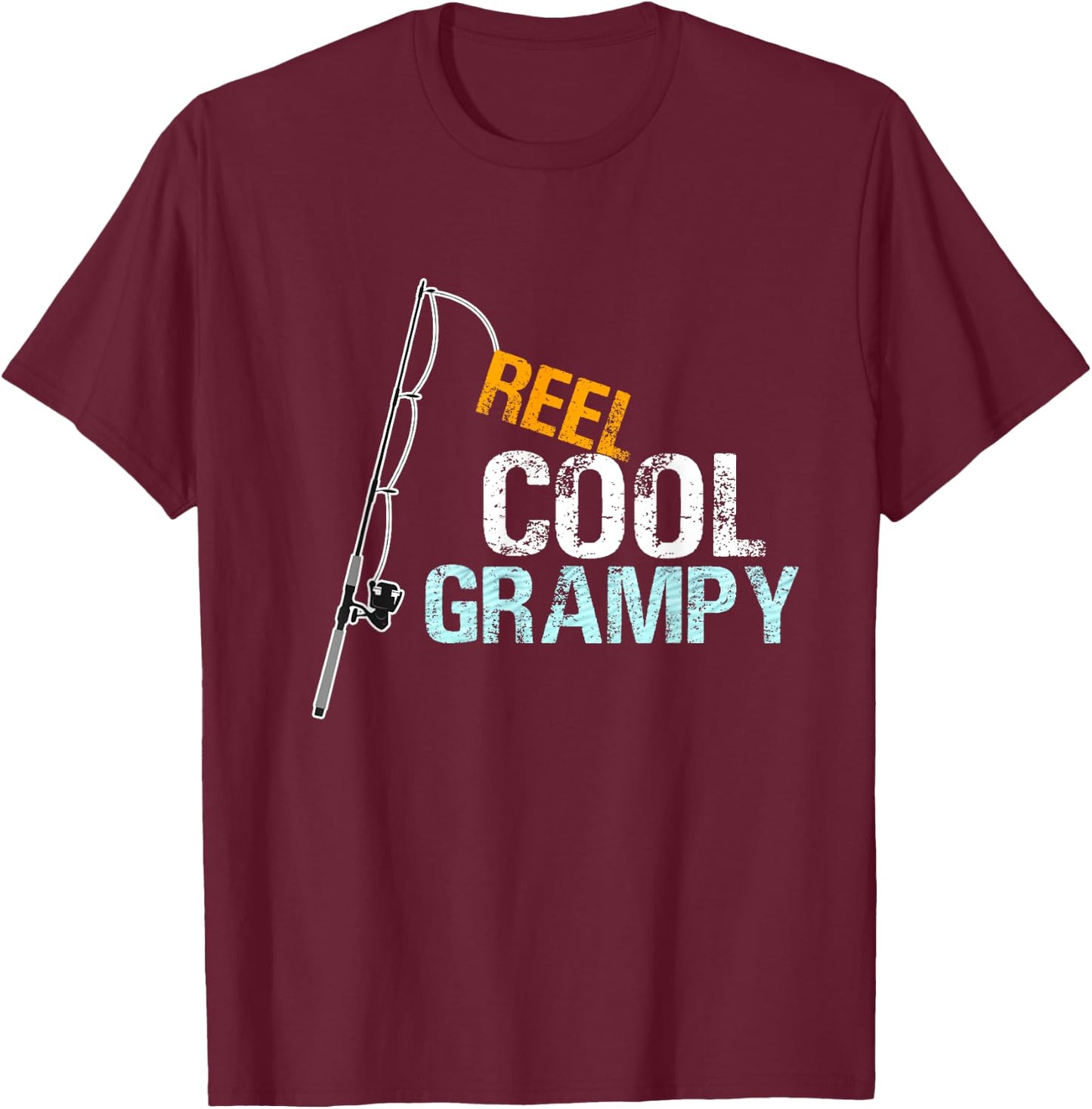 Grampy Gift from Granddaughter Grandson Reel Cool Grampy T-Shirt - T-Shirt | Maroon