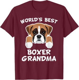 World's Best Boxer Grandma Dog Granddog Women T-Shirt - T-Shirt | Maroon