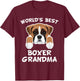 World's Best Boxer Grandma Dog Granddog Women T-Shirt - T-Shirt | Maroon