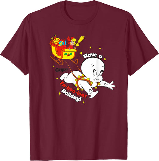 Casper the Friendly Ghost Have A Fab-boo-lous Holiday T-Shirt - T-Shirt | Maroon