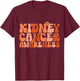 Kidney Cancer Awareness Groovy Floral Orange Ribbon T-Shirt - T-Shirt | Maroon