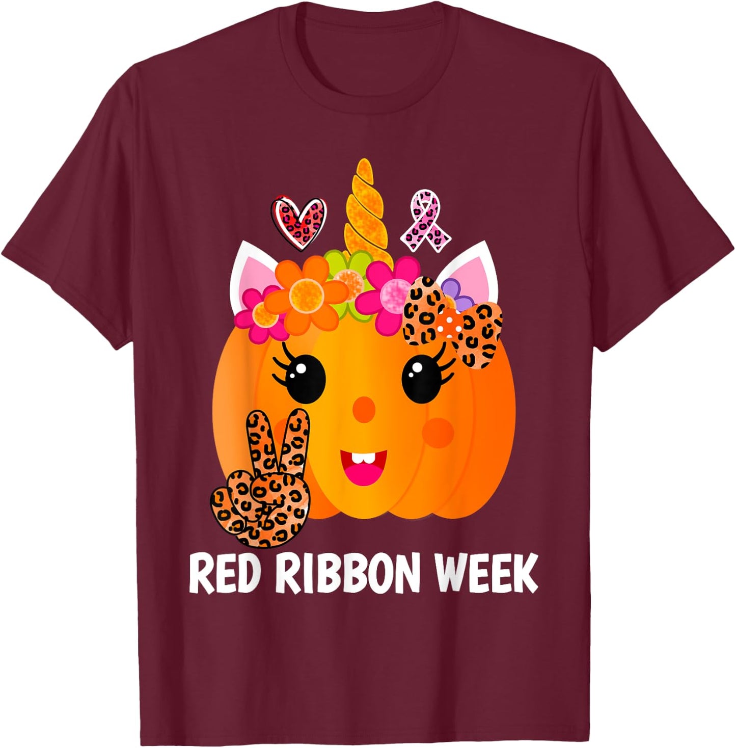 We Wear Red For Red Ribbon Week Awareness Red Ribbon Week T-Shirt - T-Shirt | Maroon