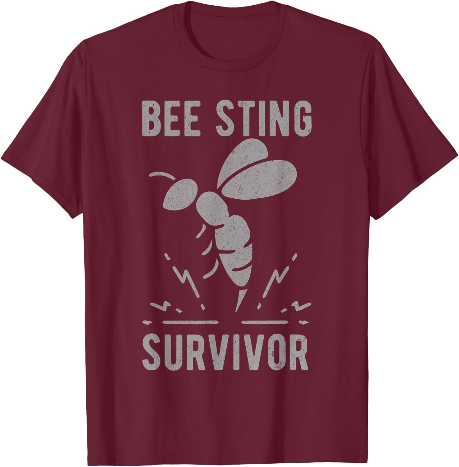 Vintage Bee Sting Survivor I Survived a Bee Sting Bee Keeper T-Shirt - T-Shirt | Maroon