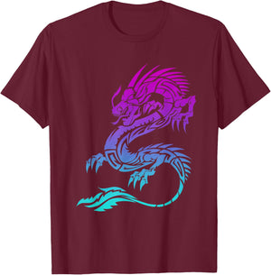 Galaxy dragon Tribal design dragon T-Shirt - T-Shirt | Maroon
