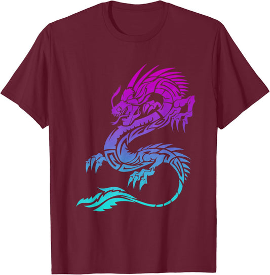 Galaxy dragon Tribal design dragon T-Shirt - T-Shirt | Maroon