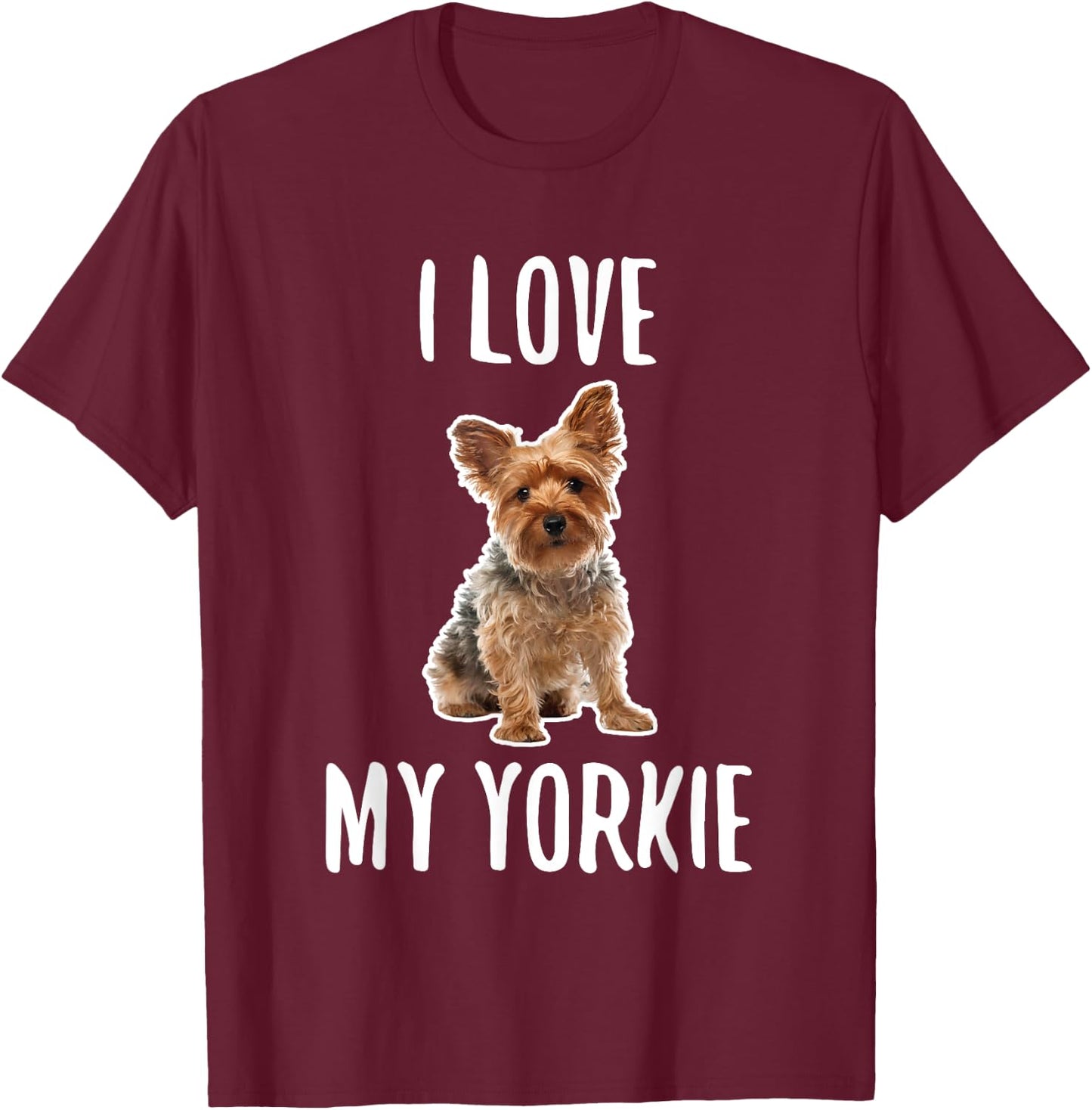 Yorkshire Terrier Dog Owner - I Love My Yorkie Women Kids T-Shirt - T-Shirt | Maroon