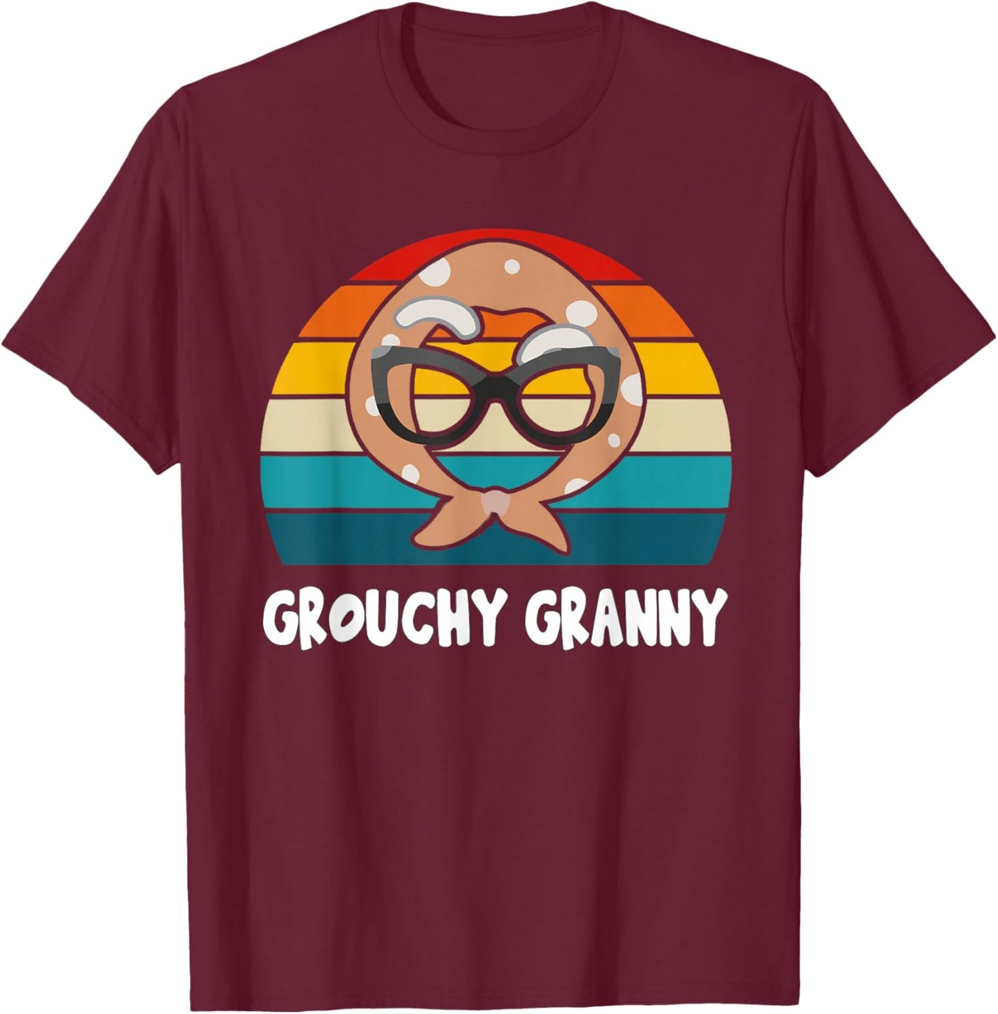 Grouchy Granny Funny Retro Vintage T-Shirt - T-Shirt | Maroon