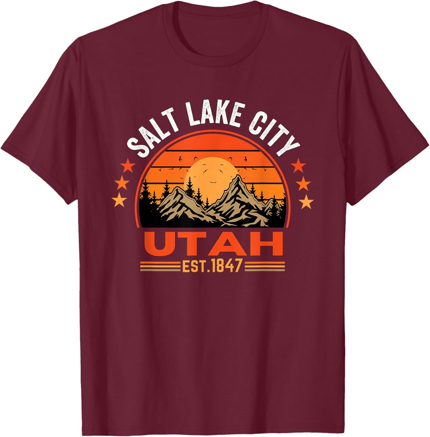 Salt Lake City Utah UT Vintage T-Shirt - T-Shirt | Maroon