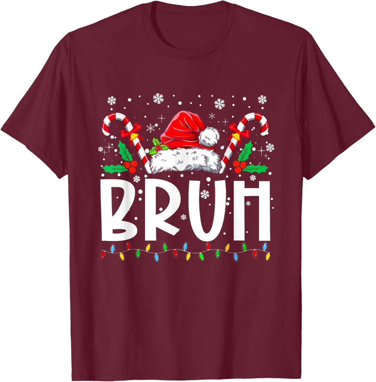 Christmas Santa Bruh Xmas Pajamas Family Men Women Kids T-Shirt - T-Shirt | Maroon