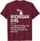 Michigan Girl Definition Funny Hometown Home Michigan T-Shirt - T-Shirt | Maroon