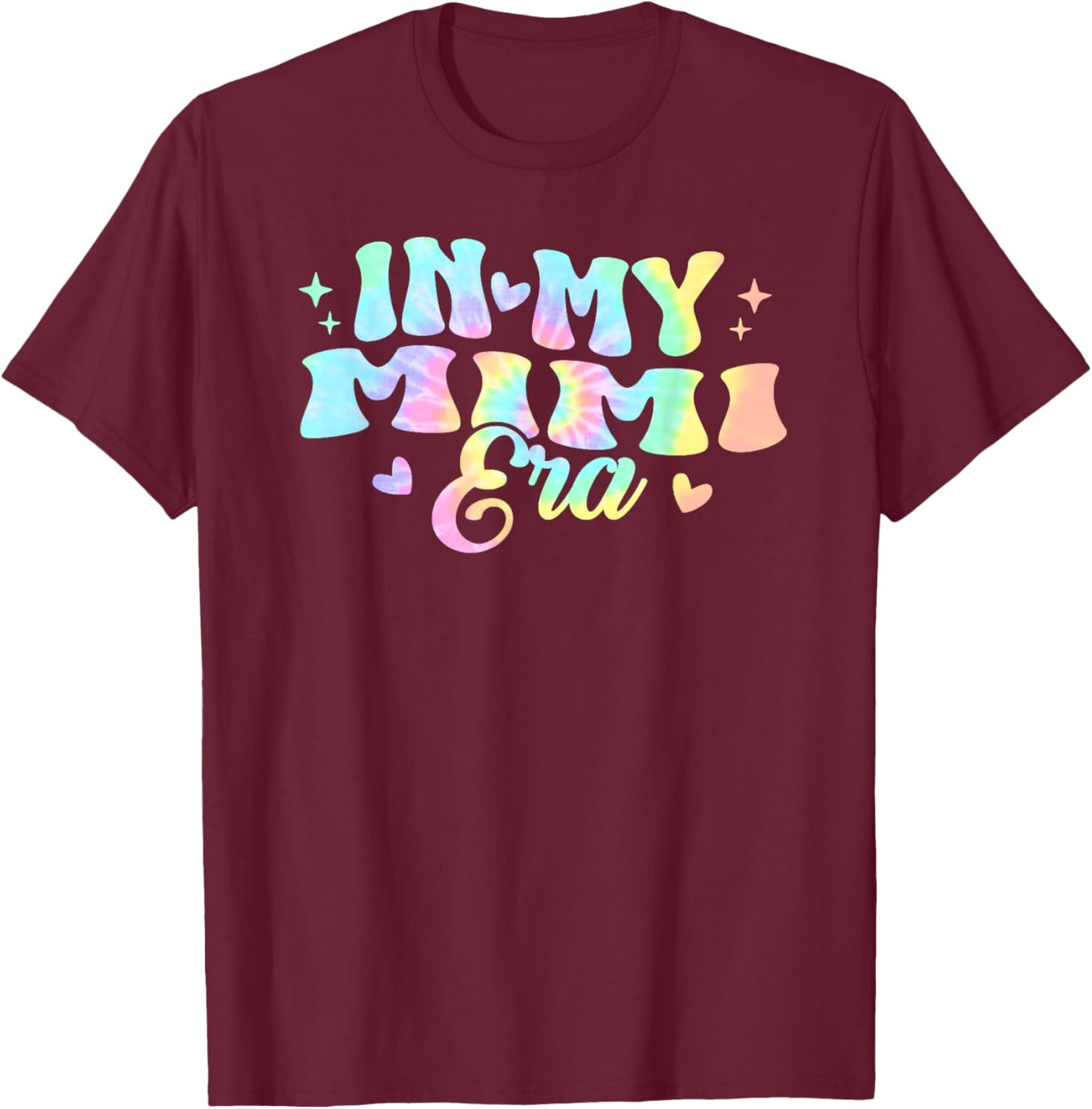 Retro Groovy In My Mimi Era Tie Dye T-Shirt - T-Shirt | Maroon