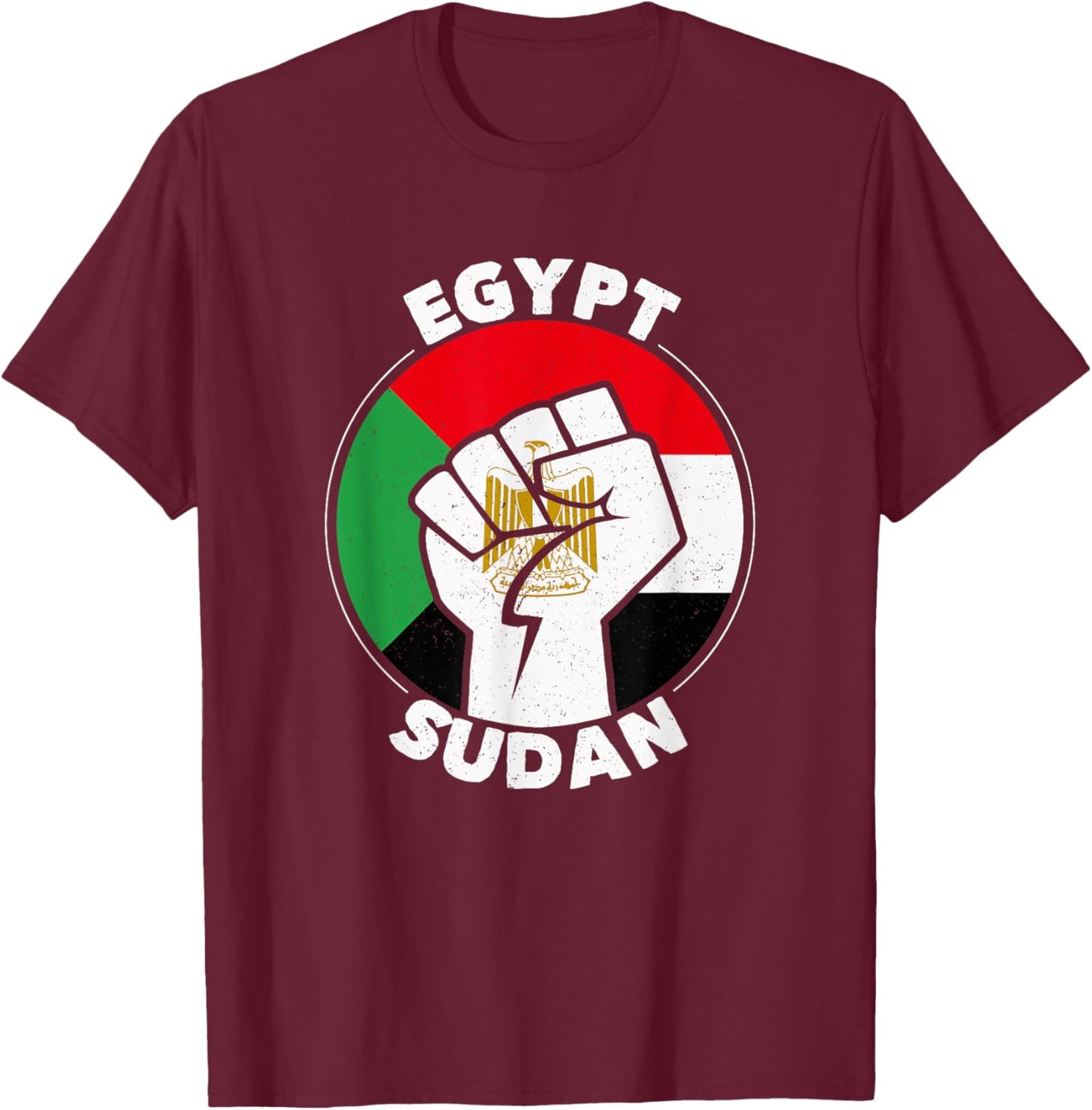 Egypt Sudan Proud Egyptian & Sudanese Countries Flag T-Shirt - T-Shirt | Maroon
