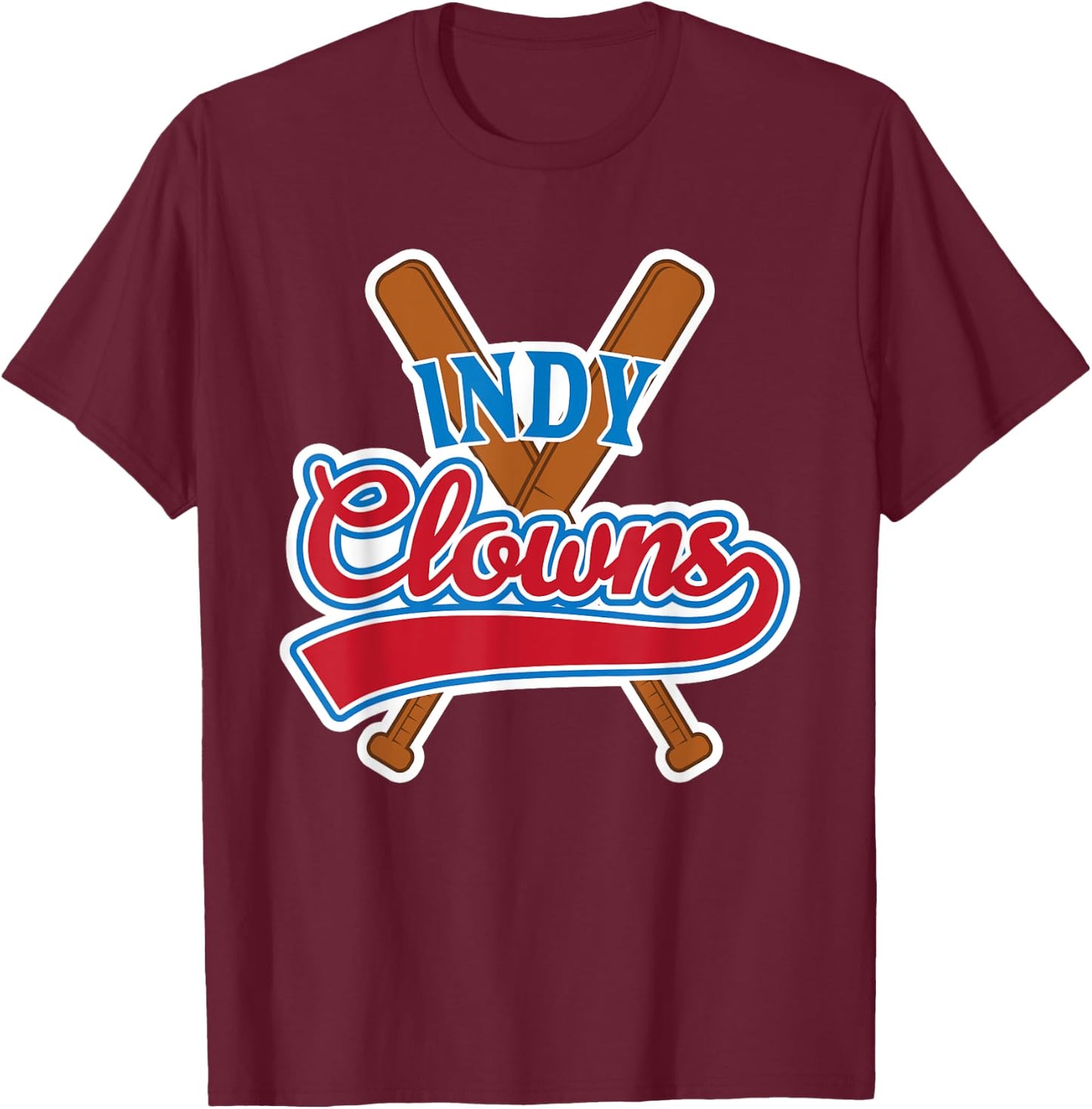 Indianapolis Clowns Shirt Retro Indy Baseball T-Shirt - T-Shirt | Maroon