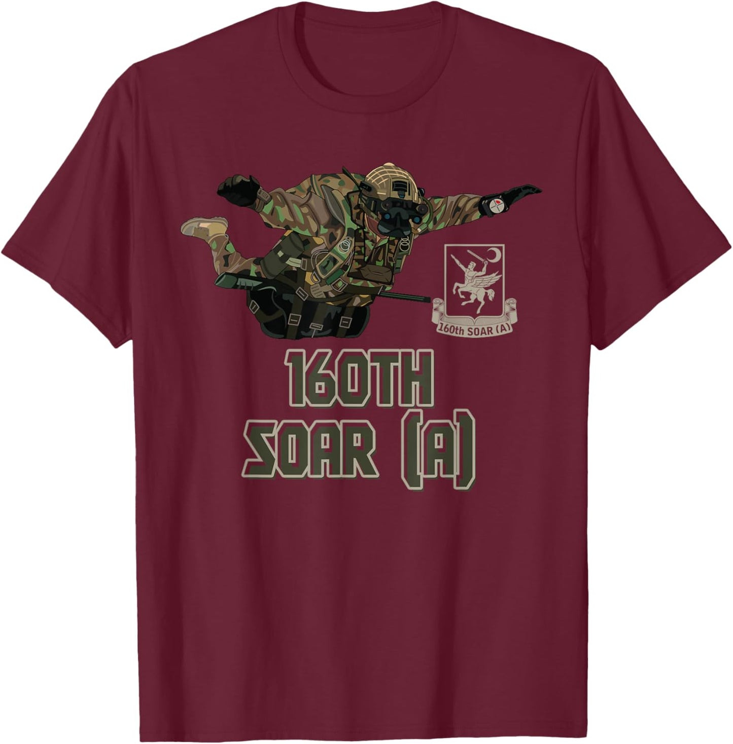 160th SOAR Special Force Airborne US Night Stalkers Army T-Shirt - T-Shirt | Maroon