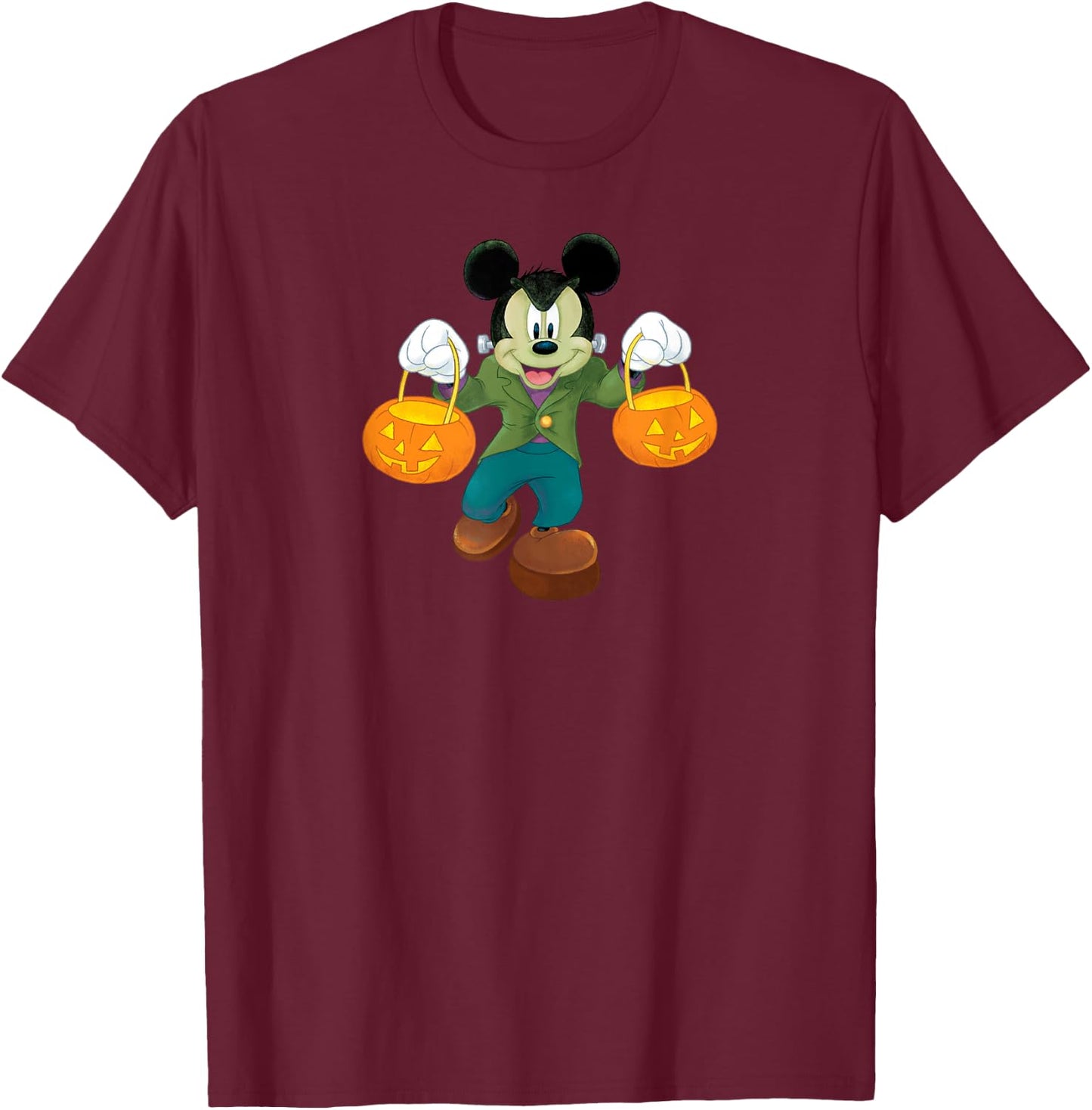 Disney Halloween Mickey Mouse Frankenstein T-Shirt - T-Shirt | Maroon