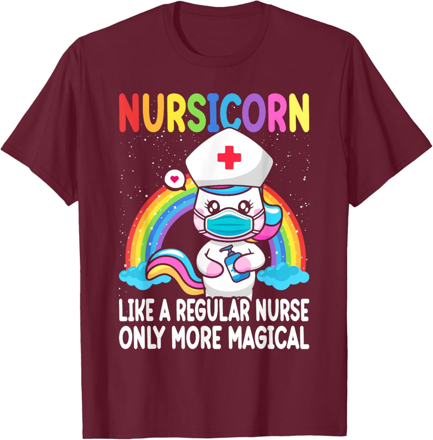 Cool Nurse Women Unicorn Medical Nurses RN Nursing T-Shirt - T-Shirt | Maroon