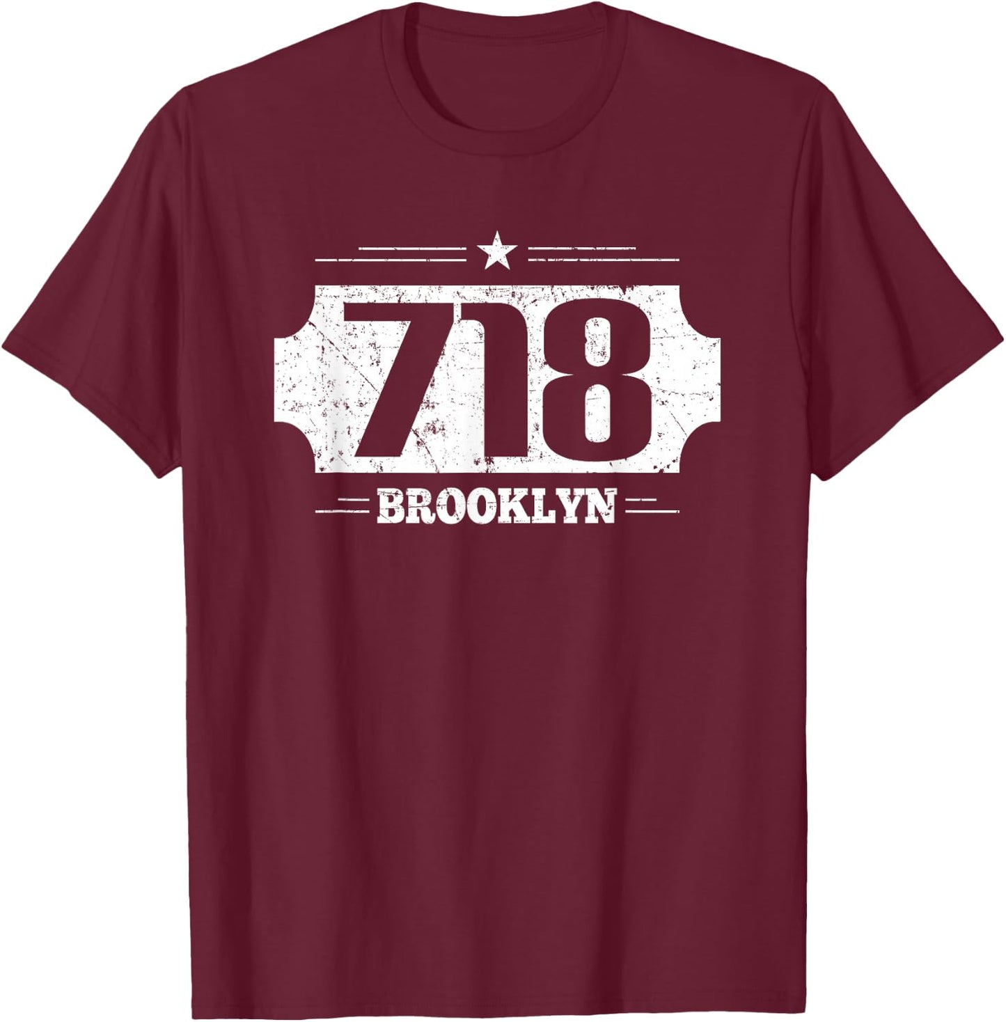 Area Code 718 Brooklyn T-Shirt - T-Shirt | Maroon