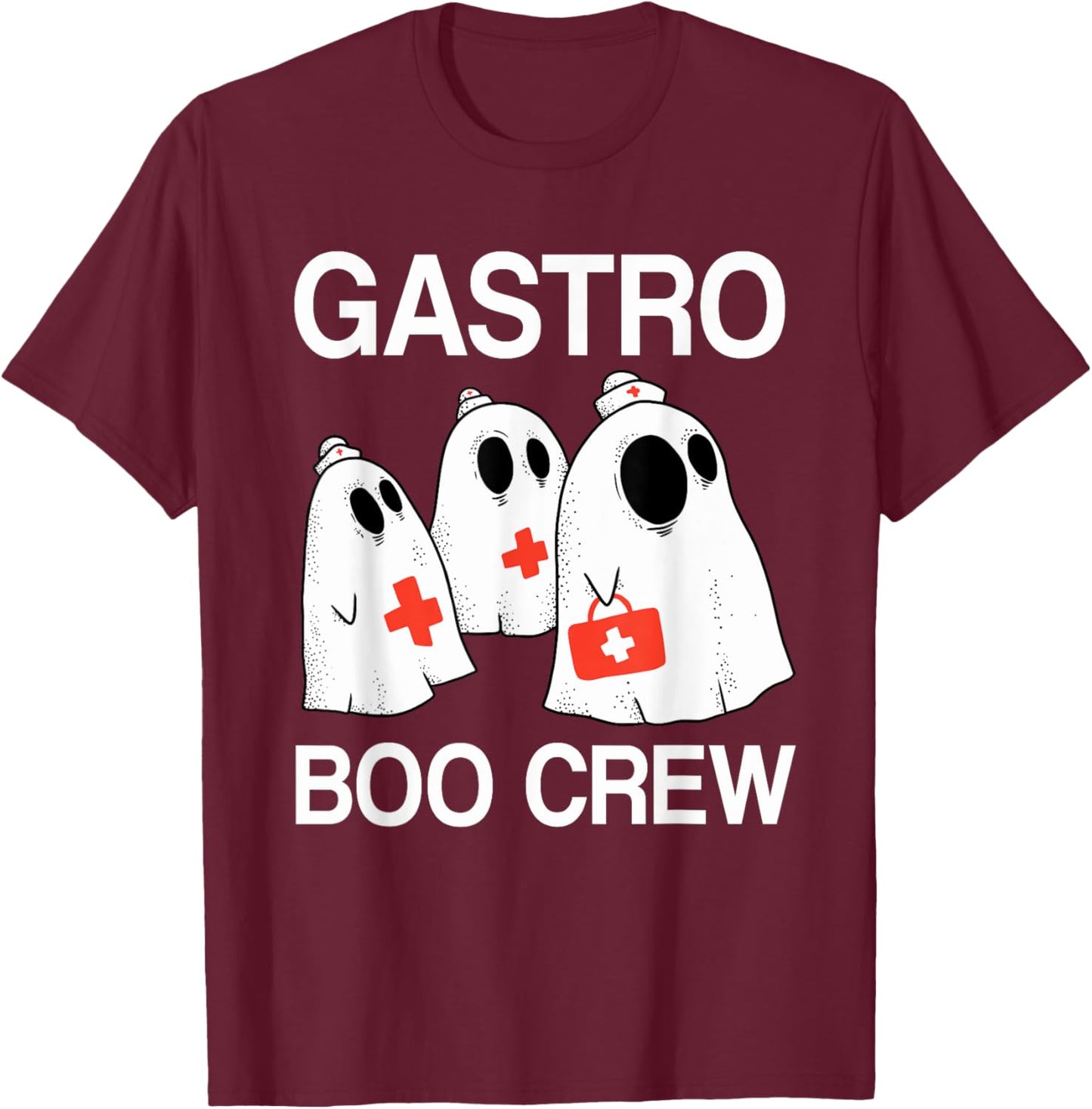 Spooky Gastro Boo Crew Halloween Costume Gi Nurse T-Shirt - T-Shirt | Maroon