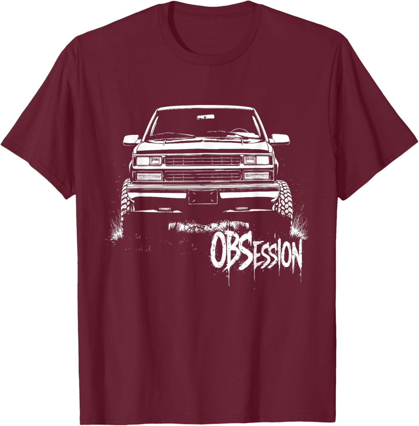 CK Truck Silhouette GMT400 OBS OBSession Old Body Style 4x4 T-Shirt - T-Shirt | Maroon