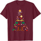 Christmas Tree Christmas New Year Line Dance Xmas Winter T-Shirt - T-Shirt | Maroon