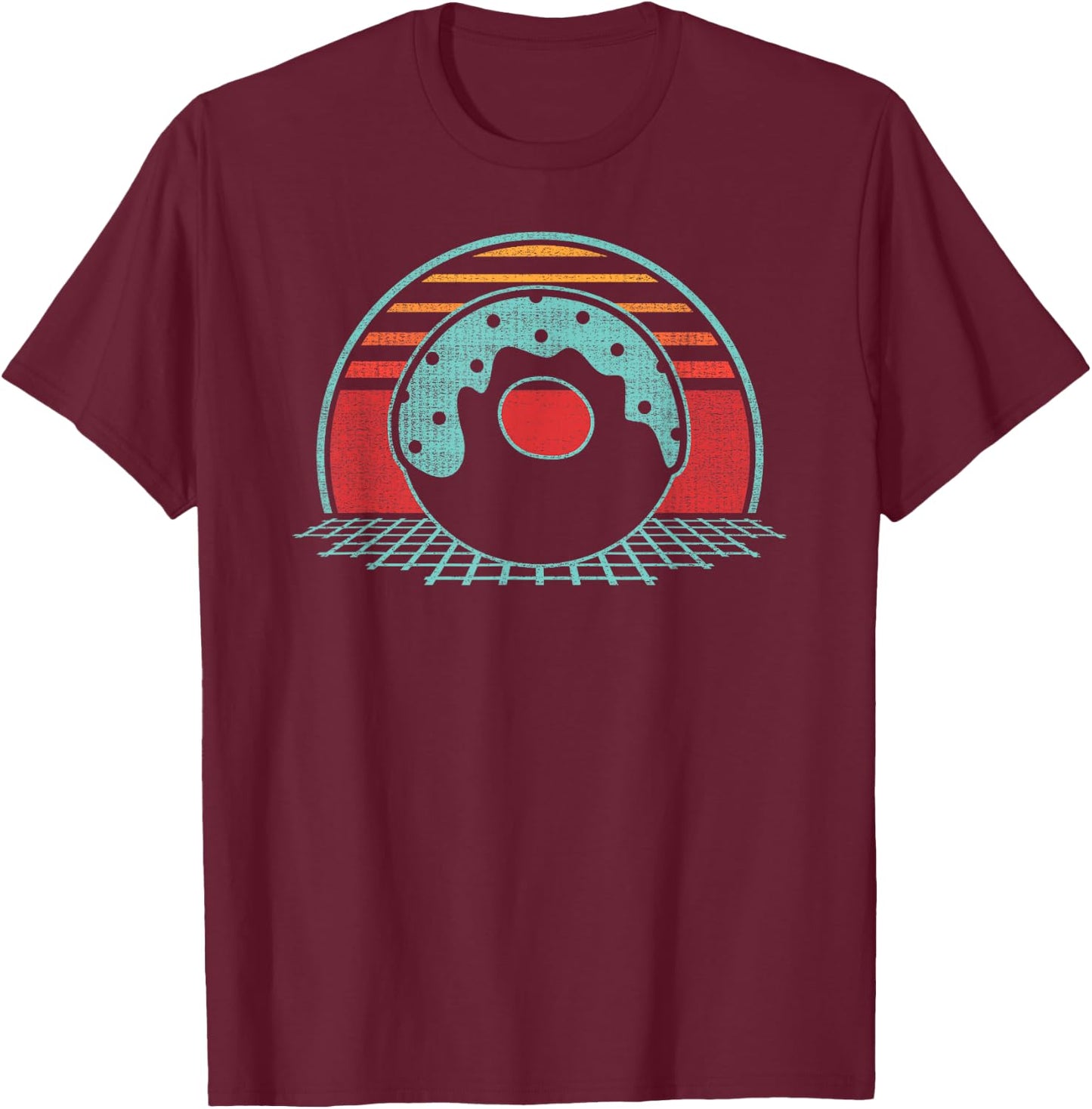 Donut Retro Doughnut Vintage 80s Style Gift T-Shirt - T-Shirt | Maroon