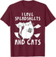 Accountant Bookkeeping Funny I Love Spreadsheets And Cats T-Shirt - T-Shirt | Maroon