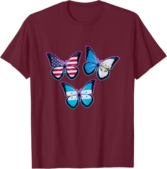 Multiculti Heritage. Honduras, Guatemala and the USA T-Shirt - T-Shirt | Maroon