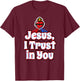 Divine Mercy for Kids Jesus I Trust in You Sacred Heart Cute T-Shirt - T-Shirt | Maroon