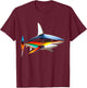 Shark Colorful Art Animal Love Illustration Graphic Shark T-Shirt - T-Shirt | Maroon
