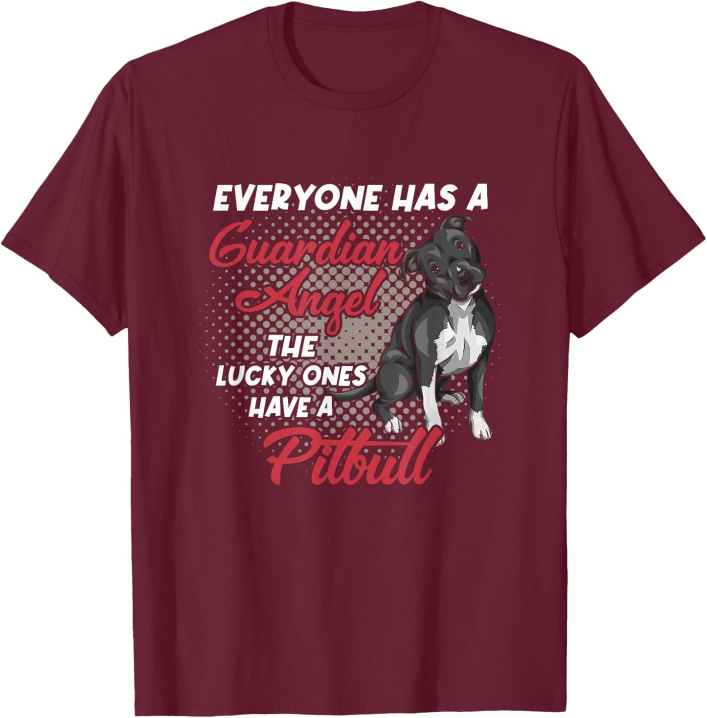 Black Pitbull Is My Guardian Angel Funny Pit Bull Dog Owner Women T-Shirt - T-Shirt | Maroon