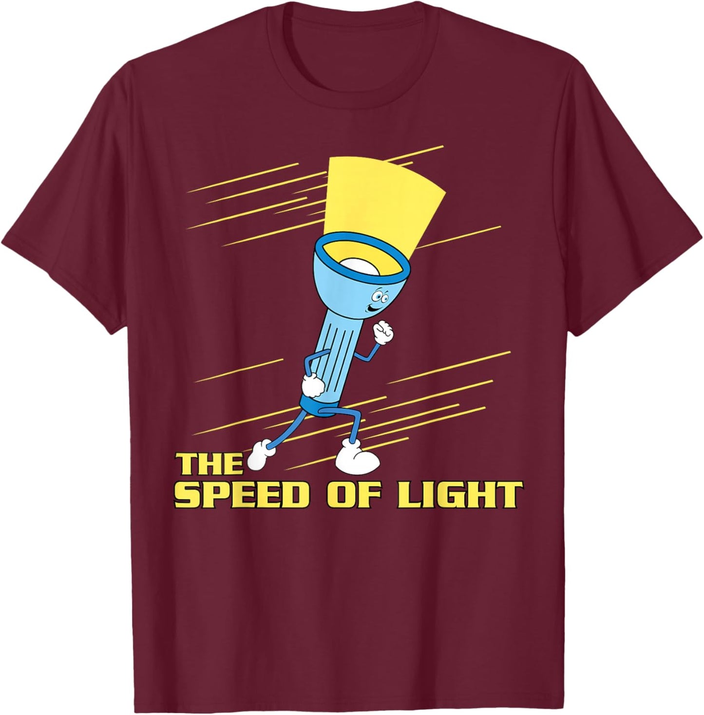 Speed of Light, Funny Physics Flashlight, The Speed of Light T-Shirt - T-Shirt | Maroon