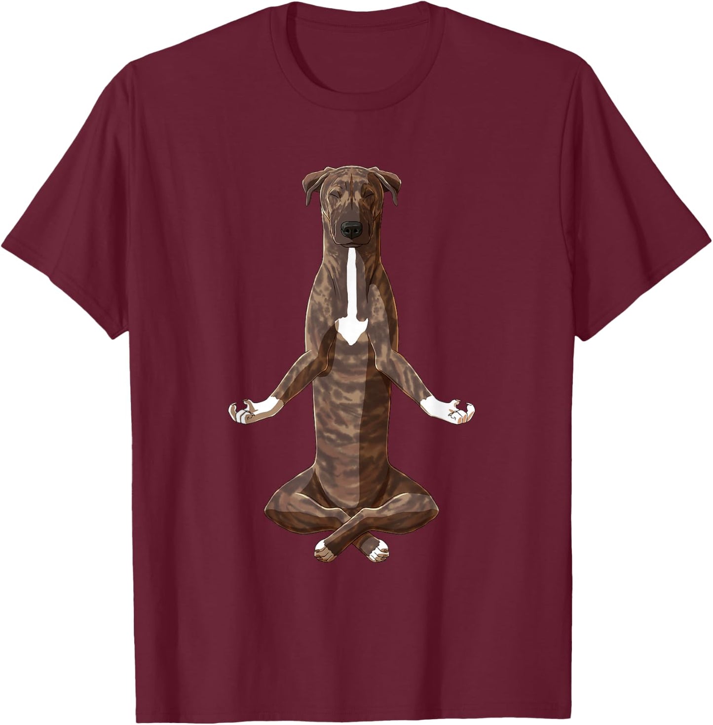 Funny Yoga Dog Mountain Cur Men Women Kids T-Shirt - T-Shirt | Maroon
