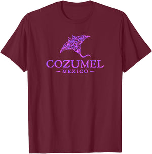 Cozumel Mexico Souvenir Colorful Stingray Kids T-Shirt - T-Shirt | Maroon