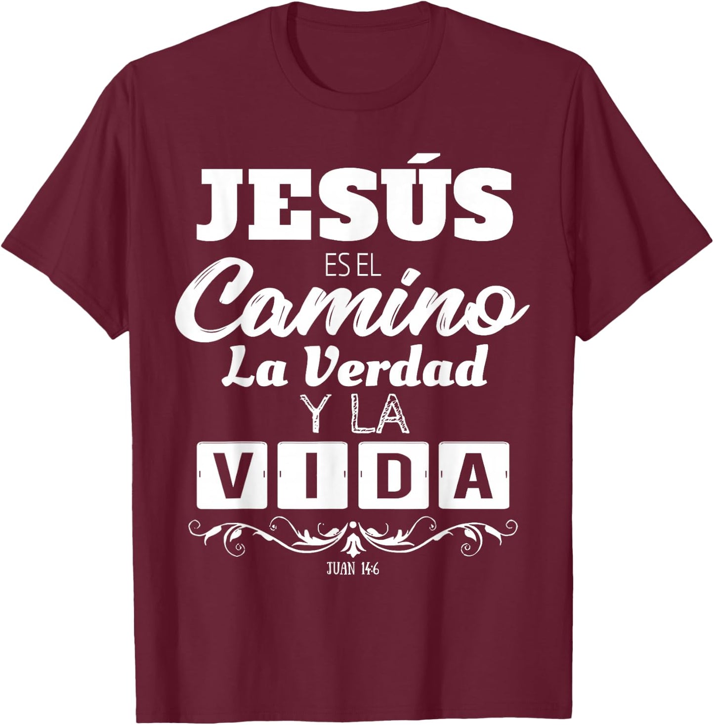 Mensajes Biblicos Espanol para Cristianos Camisetas Spanish T-Shirt - T-Shirt | Maroon