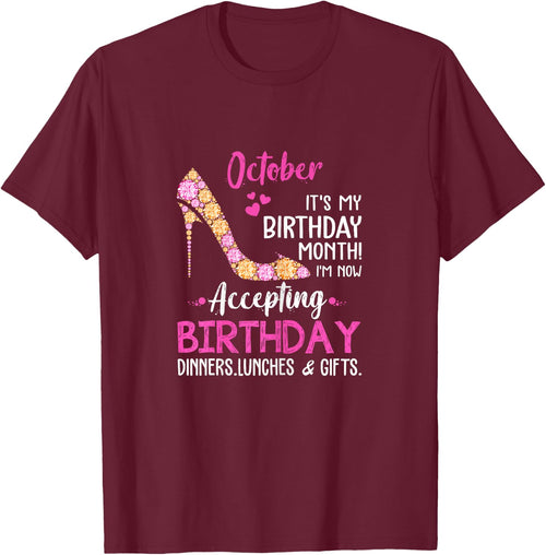 October It's my Birthday Month Women Mom Wife Gifts