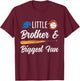 Kids Little Brother Biggest Fan Baseball Family Bro Kids Toddler T-Shirt - T-Shirt | Maroon